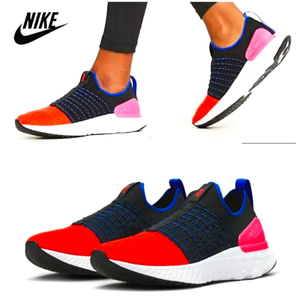 Nike React Phantom Run Flyknit 2 Black Bright Crimson DX2354-001 Women's Size 7
